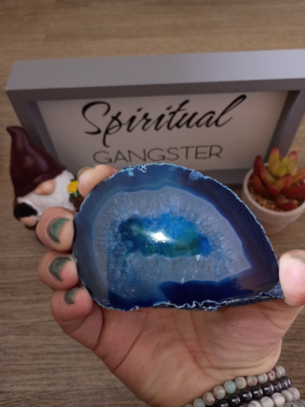 Blue Agate Geode From Brazil